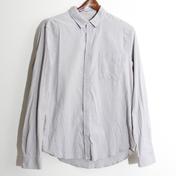 Lululemon Commission Long Sleeve Shirt Pocket Buttondown Gray Qwick Oxford - Picture 2 of 13